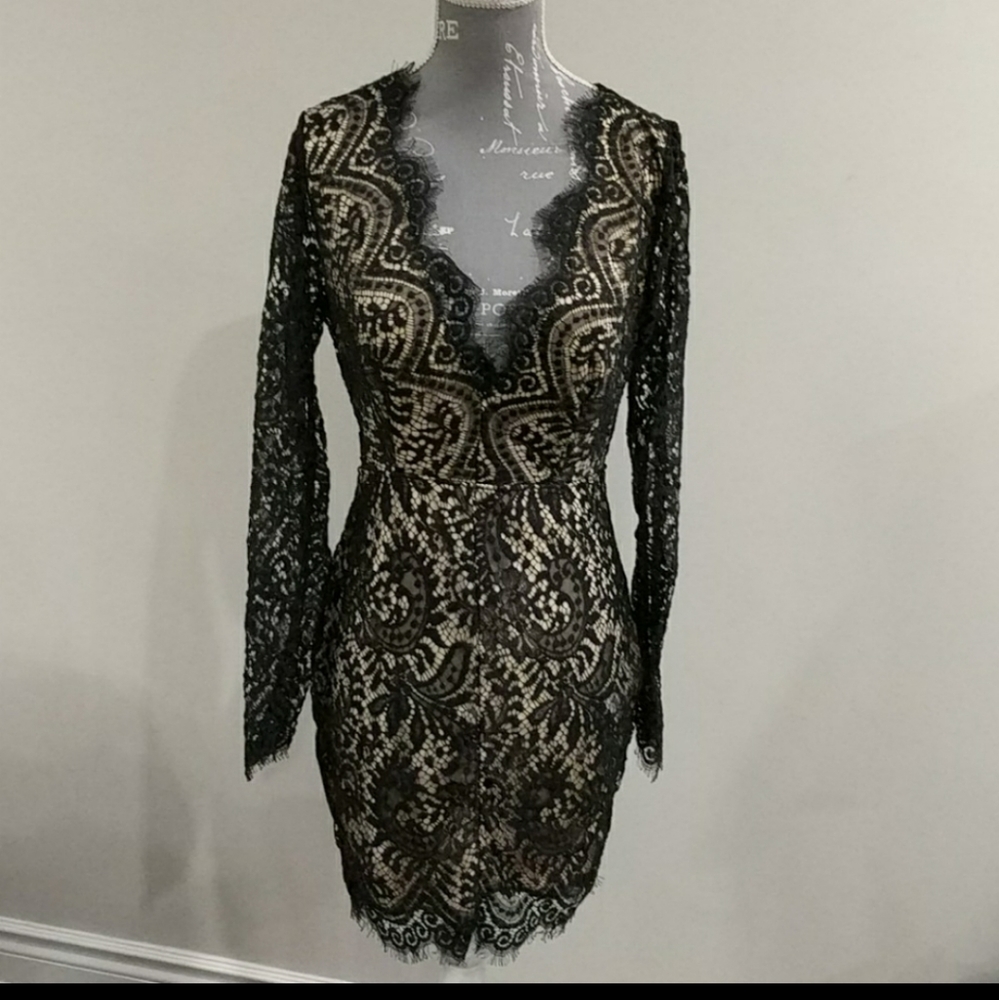 Lace overlay dress